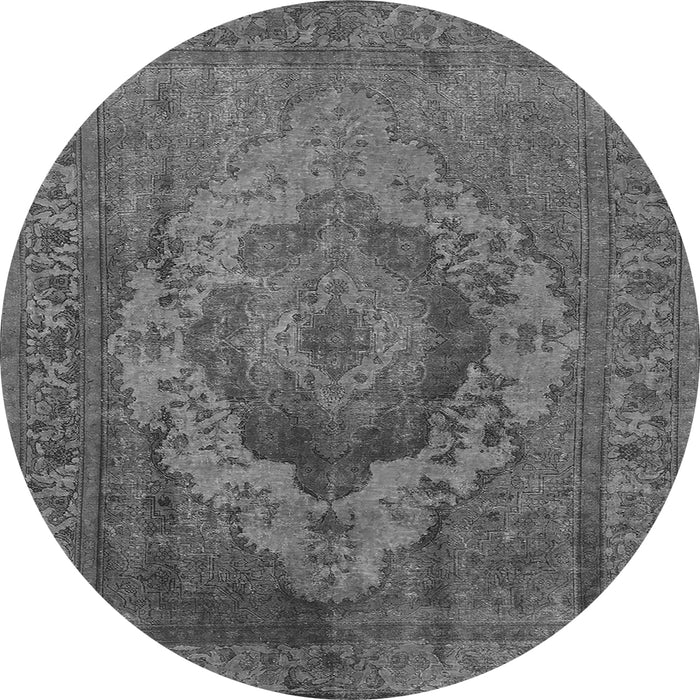 Round Oriental Gray Industrial Rug, urb2130gry