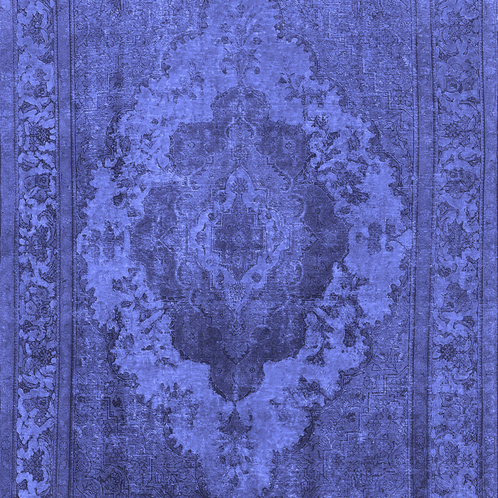 Machine Washable Oriental Blue Industrial Rug, wshurb2130blu