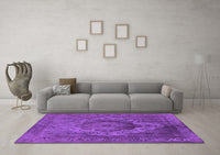 Machine Washable Oriental Purple Industrial Rug, wshurb2130pur