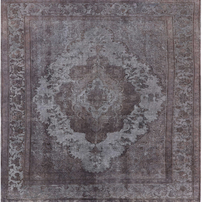 Square Mid-Century Modern Purple Oriental Rug, urb2130