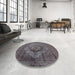 Round Machine Washable Industrial Modern Purple Rug in a Office, wshurb2130