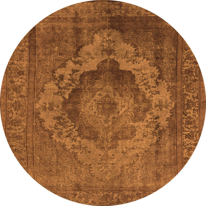 Round Oriental Orange Industrial Rug, urb2130org