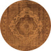 Round Oriental Orange Industrial Rug, urb2130org