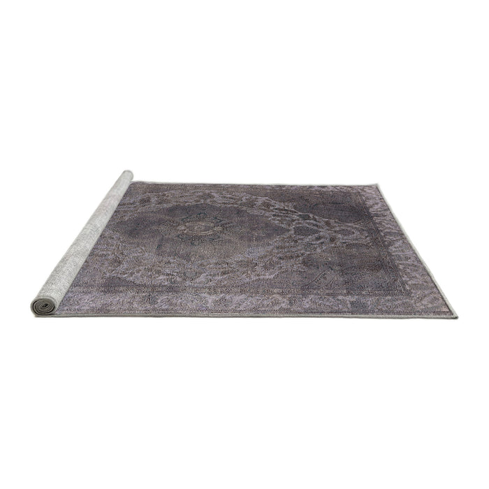 Sideview of Machine Washable Industrial Modern Carbon Gray Rug, wshurb2131
