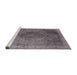 Sideview of Machine Washable Industrial Modern Carbon Gray Rug, wshurb2131