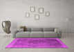 Machine Washable Oriental Pink Industrial Rug in a Living Room, wshurb2131pnk