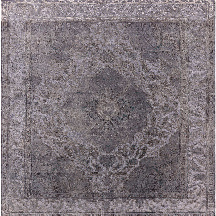 Square Mid-Century Modern Carbon Gray Oriental Rug, urb2131
