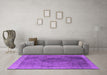 Machine Washable Oriental Purple Industrial Area Rugs in a Living Room, wshurb2131pur