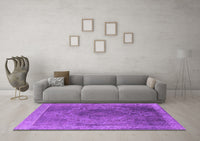 Machine Washable Oriental Purple Industrial Rug, wshurb2131pur