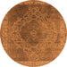 Round Oriental Orange Industrial Rug, urb2131org