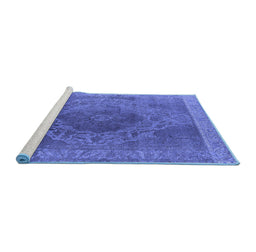 Sideview of Machine Washable Oriental Blue Industrial Rug, wshurb2131blu