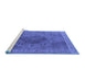 Sideview of Machine Washable Oriental Blue Industrial Rug, wshurb2131blu