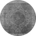 Round Oriental Gray Industrial Rug, urb2131gry