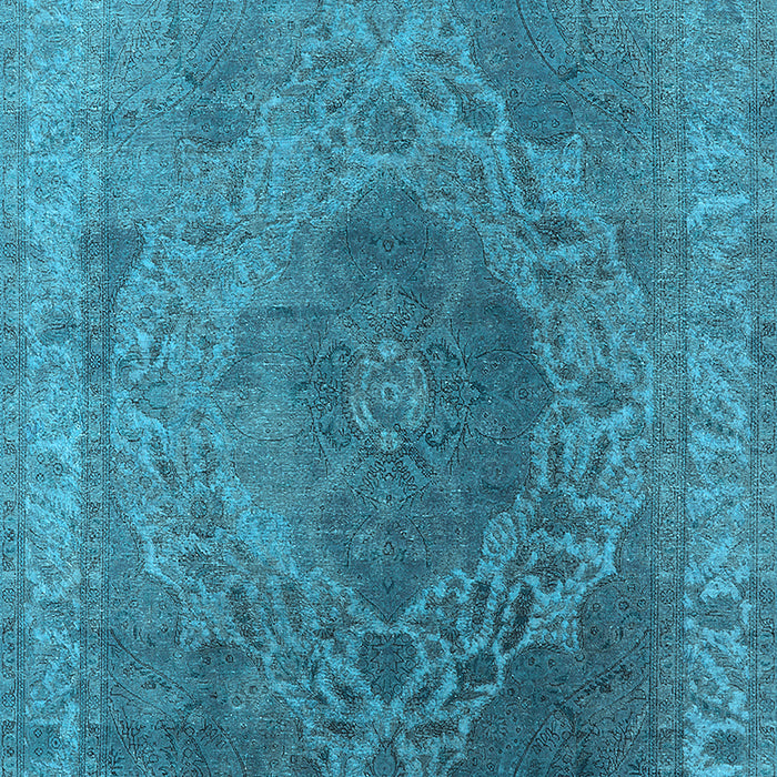 Machine Washable Oriental Light Blue Industrial Rug, wshurb2131lblu