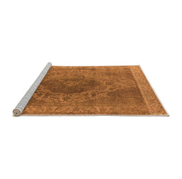 Sideview of Machine Washable Oriental Orange Industrial Area Rugs, wshurb2131org