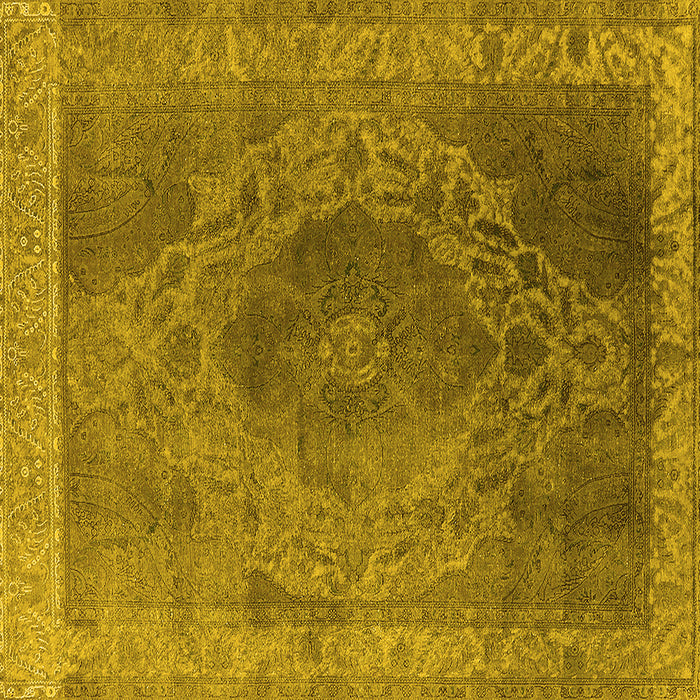 Square Oriental Yellow Industrial Rug, urb2131yw