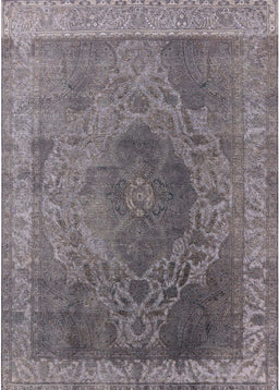 Mid-Century Modern Carbon Gray Oriental Rug, urb2131