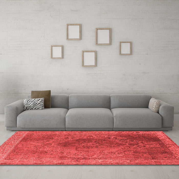 Industrial Red Washable Rugs