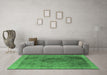 Machine Washable Oriental Emerald Green Industrial Area Rugs in a Living Room,, wshurb2131emgrn