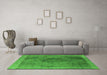 Machine Washable Oriental Green Industrial Area Rugs in a Living Room,, wshurb2131grn