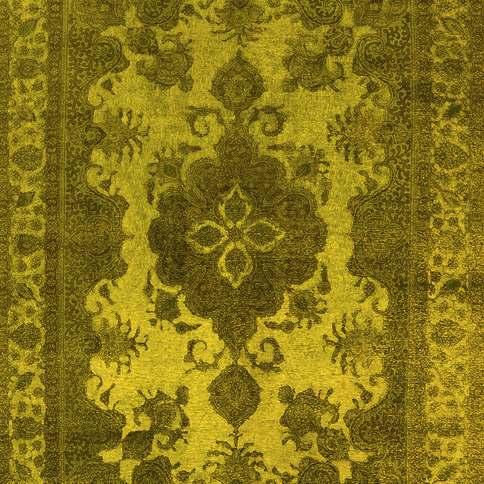 Machine Washable Oriental Yellow Industrial Rug, wshurb2132yw