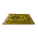 Sideview of Machine Washable Oriental Yellow Industrial Rug, wshurb2132yw