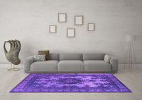 Machine Washable Oriental Purple Industrial Rug, wshurb2132pur