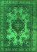 Machine Washable Oriental Green Industrial Area Rugs, wshurb2132grn