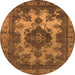 Round Oriental Orange Industrial Rug, urb2132org