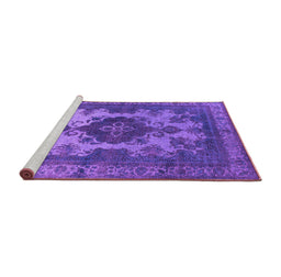 Sideview of Machine Washable Oriental Purple Industrial Area Rugs, wshurb2132pur