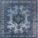 Square Machine Washable Industrial Modern Light Purple Blue Rug, wshurb2132