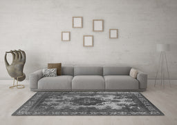 Machine Washable Oriental Gray Industrial Rug in a Living Room,, wshurb2132gry