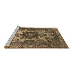 Sideview of Machine Washable Oriental Brown Industrial Rug, wshurb2132brn