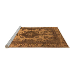 Sideview of Machine Washable Oriental Orange Industrial Area Rugs, wshurb2132org