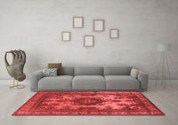 Machine Washable Oriental Red Industrial Rug, wshurb2132red