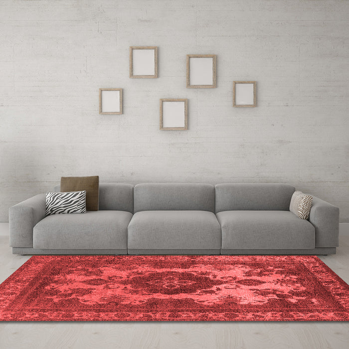 Industrial Red Washable Rugs