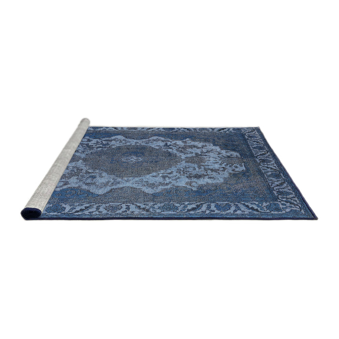 Sideview of Machine Washable Industrial Modern Light Purple Blue Rug, wshurb2133