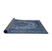 Sideview of Mid-Century Modern Light Purple Blue Oriental Rug, urb2133