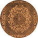 Round Oriental Orange Industrial Rug, urb2133org