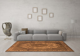 Machine Washable Oriental Orange Industrial Area Rugs in a Living Room, wshurb2133org