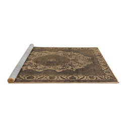 Sideview of Machine Washable Oriental Brown Industrial Rug, wshurb2133brn