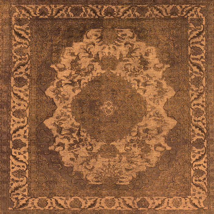 Square Oriental Orange Industrial Rug, urb2133org