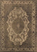 Machine Washable Oriental Brown Industrial Rug, wshurb2133brn