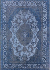 Machine Washable Industrial Modern Light Purple Blue Rug, wshurb2133