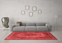 Machine Washable Oriental Red Industrial Rug, wshurb2133red