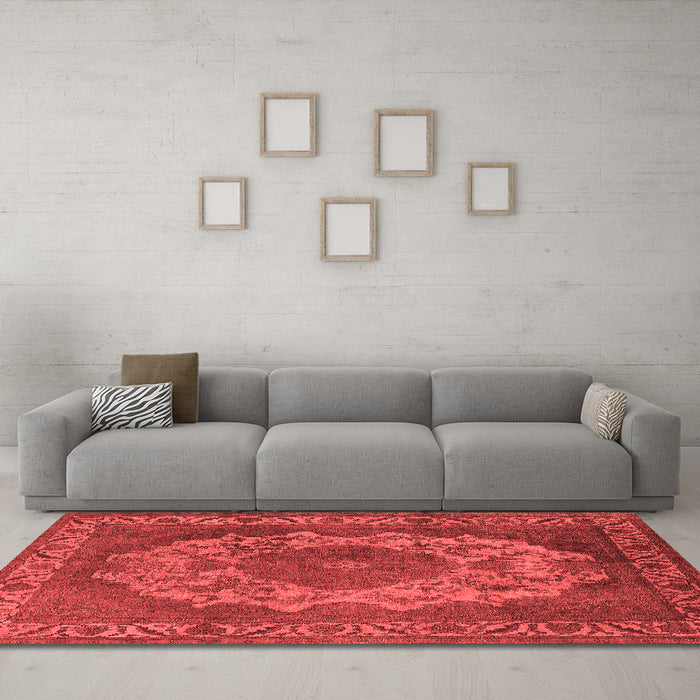 Industrial Red Washable Rugs
