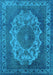 Machine Washable Oriental Light Blue Industrial Rug, wshurb2133lblu