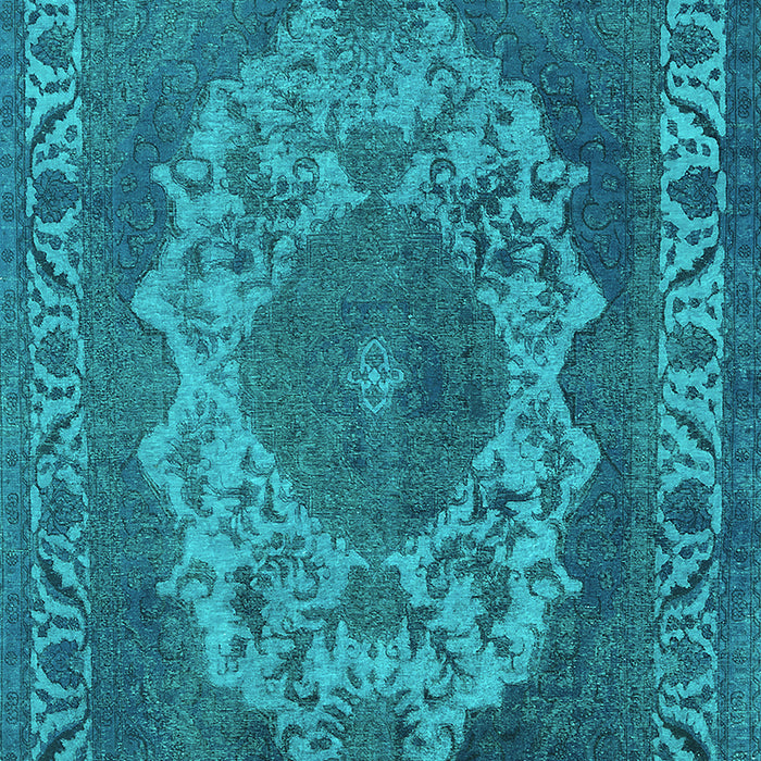 Machine Washable Oriental Turquoise Industrial Area Rugs, wshurb2133turq