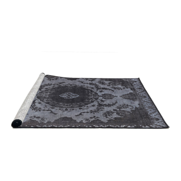 Sideview of Machine Washable Industrial Modern Light Black Rug, wshurb2134