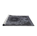 Sideview of Machine Washable Industrial Modern Light Black Rug, wshurb2134